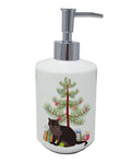 European Burmese Cat Christmas Ceramic Soap Dispenser , Empty Refillable Hand Soap Pump Bottle for Bathroom Kitchen
