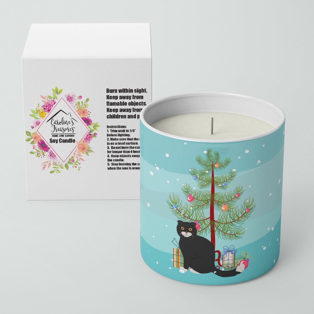 Foldex Exotic Fold Cat Christmas Decorative Soy Candle Nature Soy Wax Essential Oil Home Decor Ideal for Bedroom Kitchen Bath Office Gift, 10 oz