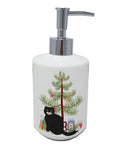 Foldex Exotic Fold Cat Christmas Ceramic Soap Dispenser , Empty Refillable Hand Soap Pump Bottle for Bathroom Kitchen