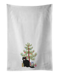 Foldex Exotic Fold Cat Christmas Kitchen Towel Set of 2 White Dish Towels Decorative Bathroom Hand towel for Hand, Face, Hair, Yoga, Tea, Dishcloth, 19 X 28", White