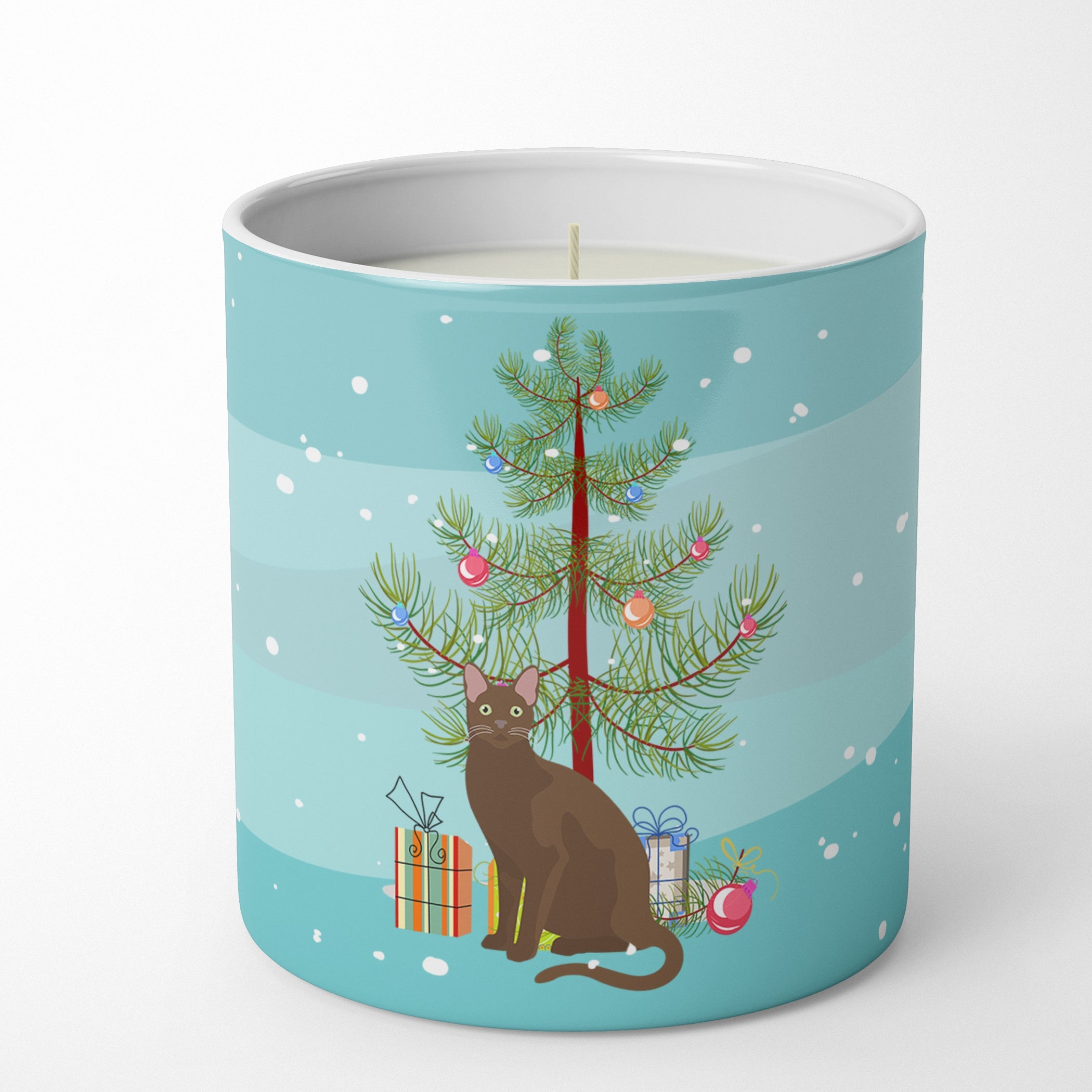 Havana Brown Cat Christmas Decorative Soy Candle Nature Soy Wax Essential Oil Home Decor Ideal for Bedroom Kitchen Bath Office Gift, 10 oz