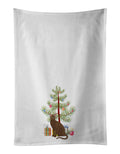 Havana Brown Cat Christmas Kitchen Towel Set of 2 White Dish Towels Decorative Bathroom Hand towel for Hand, Face, Hair, Yoga, Tea, Dishcloth, 19 X 28", White