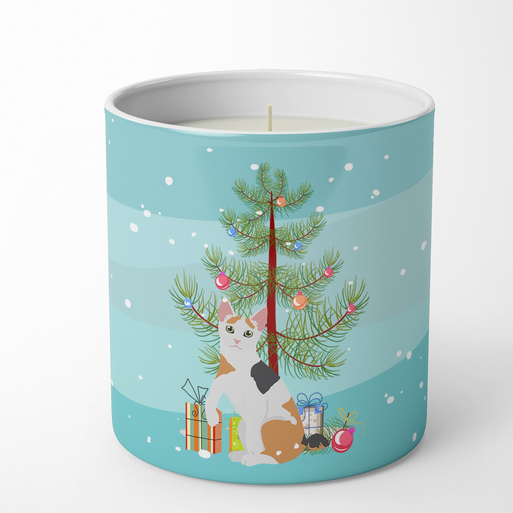 Japanese Bobtail Cat Christmas Decorative Soy Candle Nature Soy Wax Essential Oil Home Decor Ideal for Bedroom Kitchen Bath Office Gift, 10 oz
