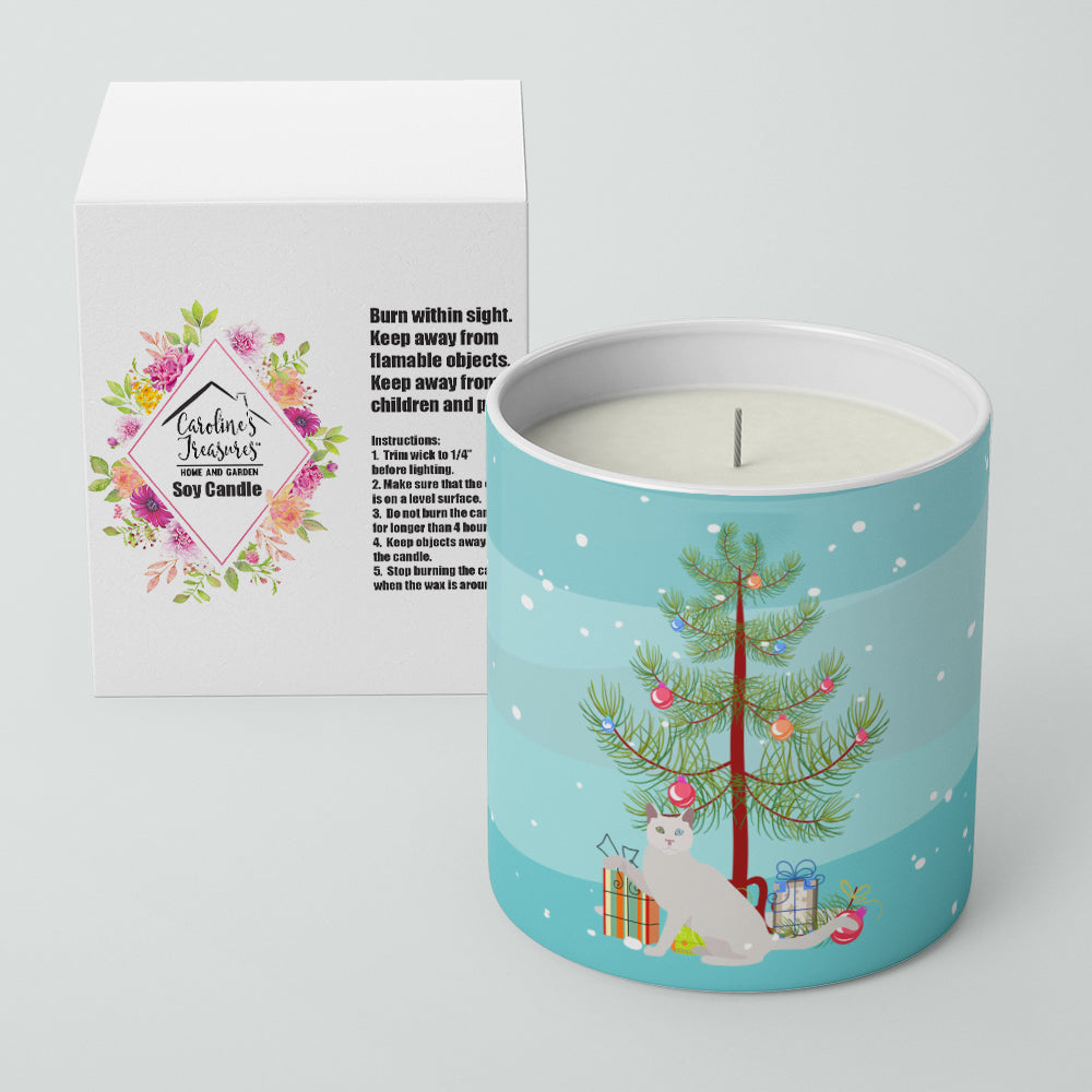 Khao Manee Cat Christmas Decorative Soy Candle Nature Soy Wax Essential Oil Home Decor Ideal for Bedroom Kitchen Bath Office Gift, 10 oz
