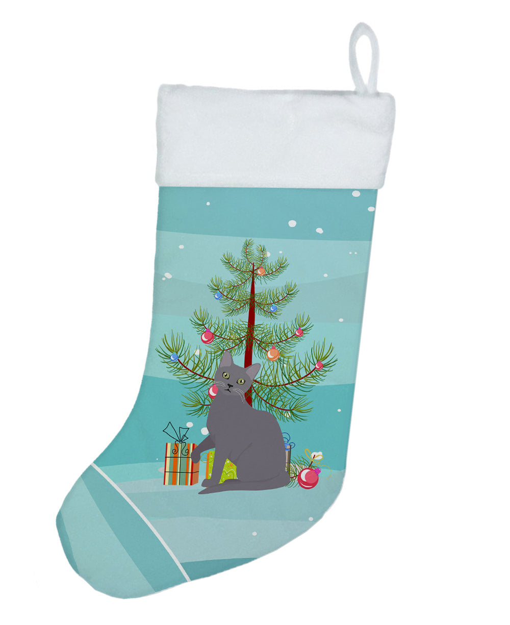 Korat Cat Christmas Holiday Stocking Double-Sided Print, Polyester Suede,11x18, Made in USA