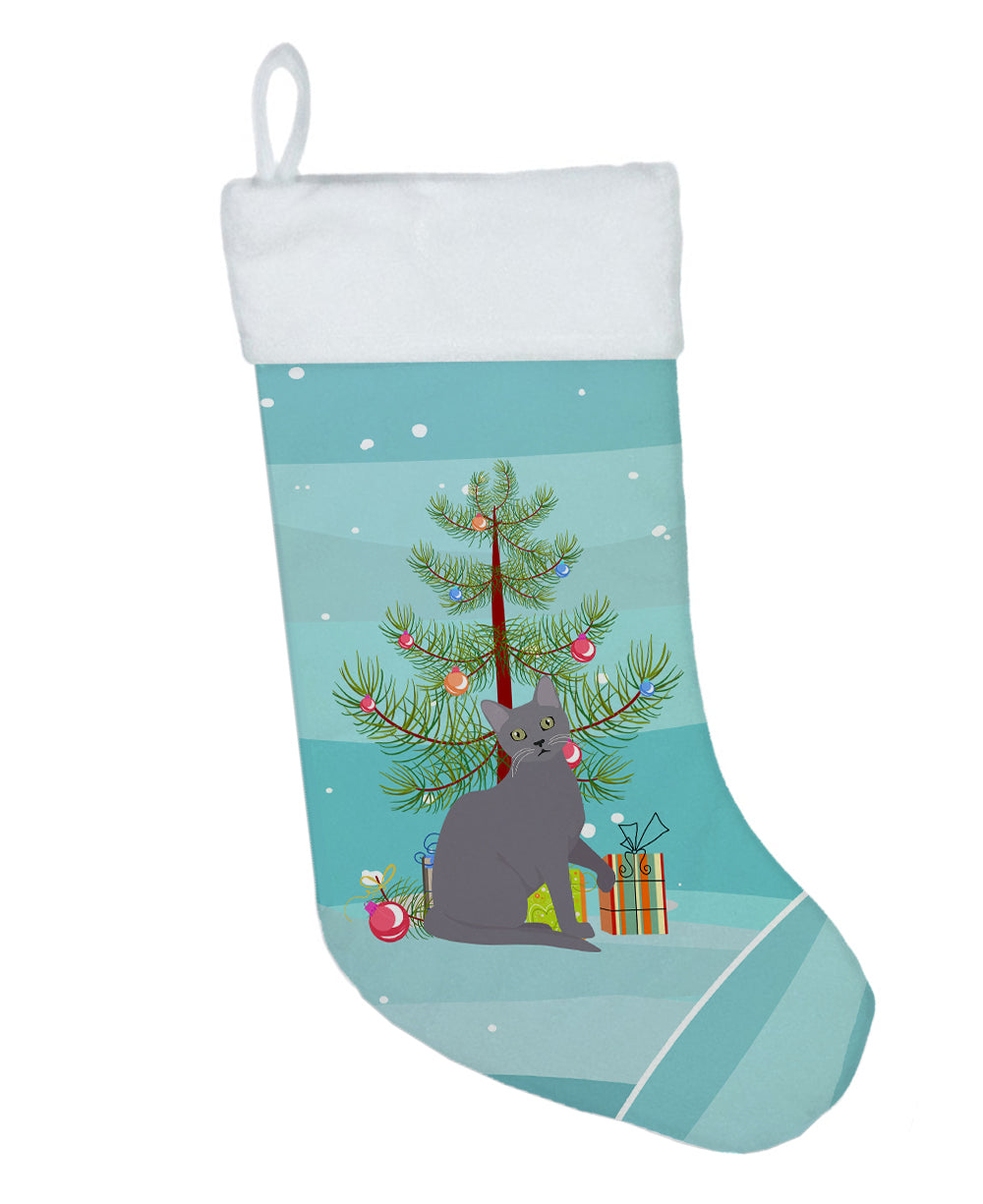 Korat Cat Christmas Holiday Stocking Double-Sided Print, Polyester Suede,11x18, Made in USA