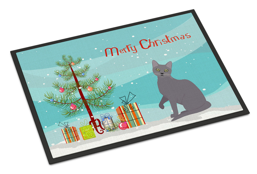 Korat Cat Christmas Doormat Indoor Outdoor 24H X 36W Front Door Mat Rugs for Entryway, Non Slip Washable Low Pile,