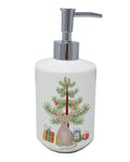 Minskin Cat Christmas Ceramic Soap Dispenser , Empty Refillable Hand Soap Pump Bottle for Bathroom Kitchen