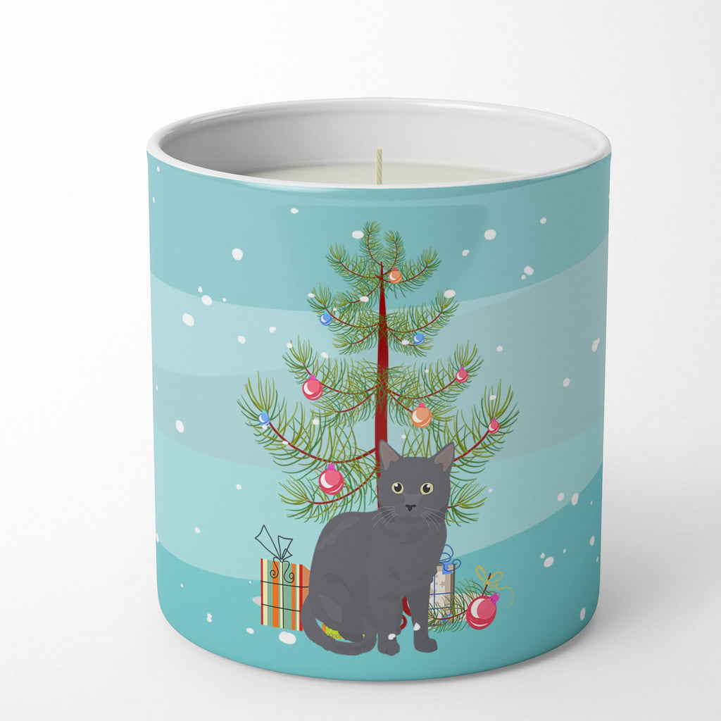 Nebelung Cat Christmas Decorative Soy Candle Nature Soy Wax Essential Oil Home Decor Ideal for Bedroom Kitchen Bath Office Gift, 10 oz