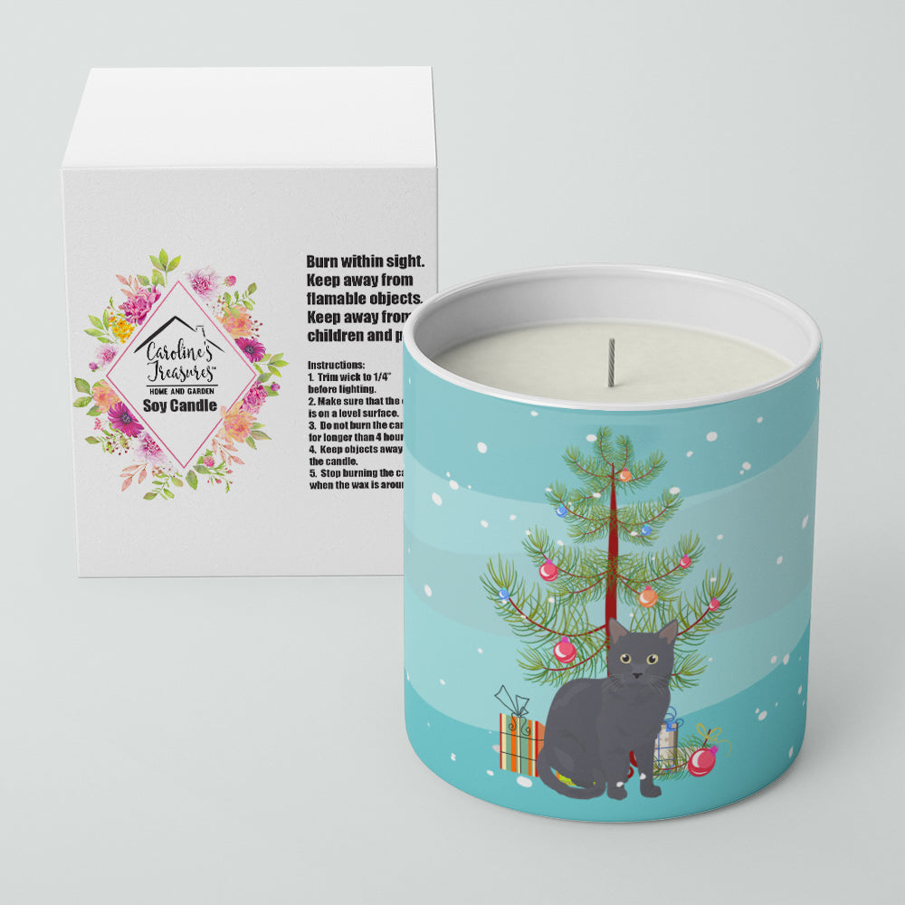Nebelung Cat Christmas Decorative Soy Candle Nature Soy Wax Essential Oil Home Decor Ideal for Bedroom Kitchen Bath Office Gift, 10 oz
