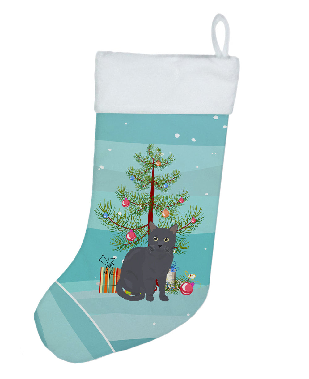 Nebelung Cat Christmas Holiday Stocking Double-Sided Print, Polyester Suede,11x18, Made in USA