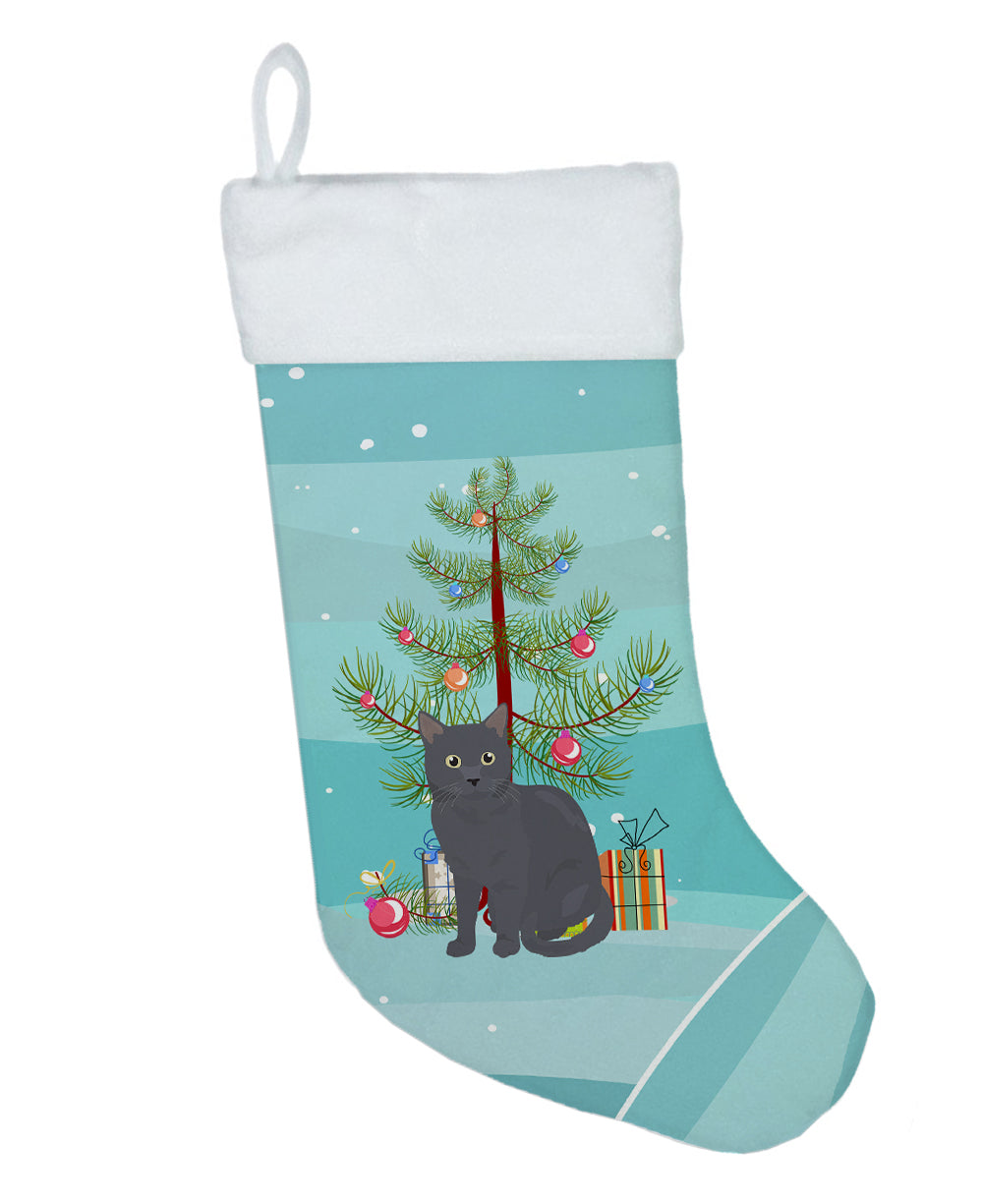 Nebelung Cat Christmas Holiday Stocking Double-Sided Print, Polyester Suede,11x18, Made in USA
