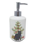 Nebelung Cat Christmas Ceramic Soap Dispenser , Empty Refillable Hand Soap Pump Bottle for Bathroom Kitchen