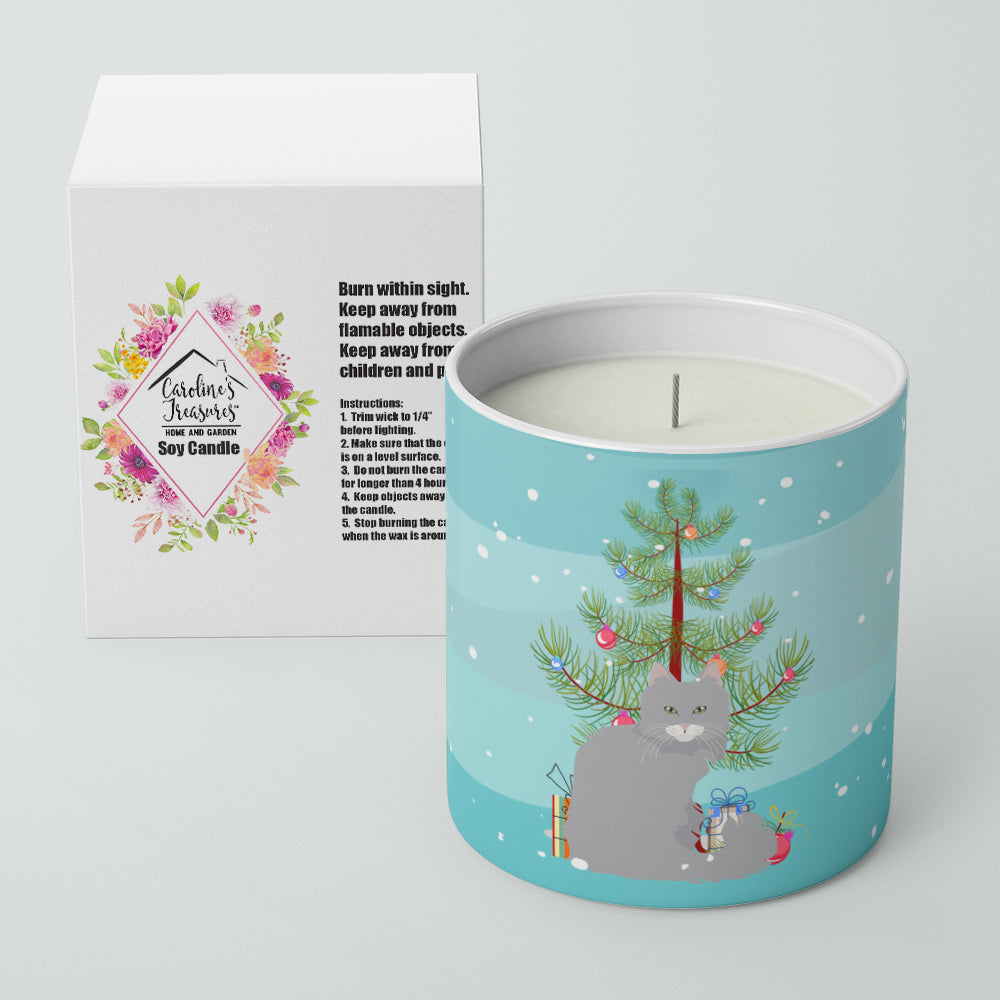 Norwegian Forest Cat Christmas Decorative Soy Candle Nature Soy Wax Essential Oil Home Decor Ideal for Bedroom Kitchen Bath Office Gift, 10 oz