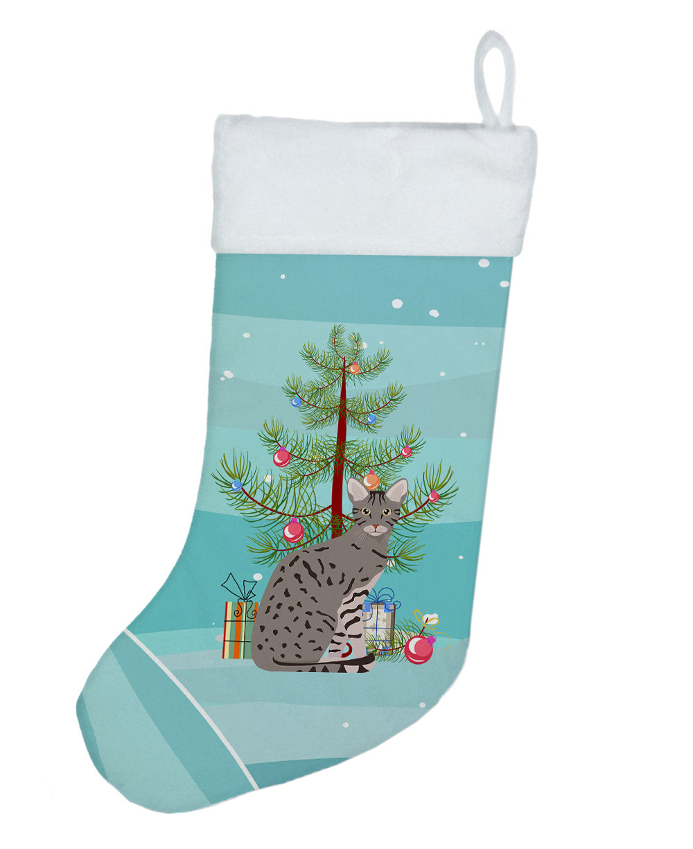 Ocicat Cat Christmas Holiday Stocking Double-Sided Print, Polyester Suede,11x18, Made in USA
