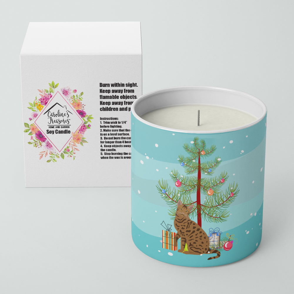 Ocicat Cat Christmas Decorative Soy Candle Nature Soy Wax Essential Oil Home Decor Ideal for Bedroom Kitchen Bath Office Gift, 10 oz