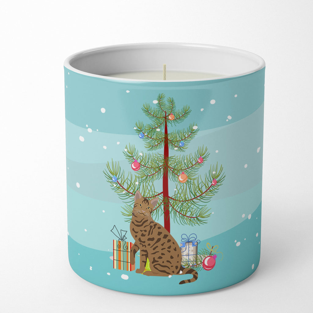 Ocicat Cat Christmas Decorative Soy Candle Nature Soy Wax Essential Oil Home Decor Ideal for Bedroom Kitchen Bath Office Gift, 10 oz