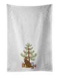 Ocicat Cat Christmas Kitchen Towel Set of 2 White Dish Towels Decorative Bathroom Hand towel for Hand, Face, Hair, Yoga, Tea, Dishcloth, 19 X 28", White