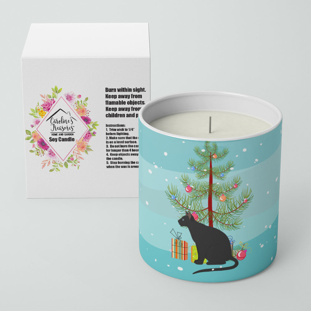 Ojos Azules Cat Christmas Decorative Soy Candle Nature Soy Wax Essential Oil Home Decor Ideal for Bedroom Kitchen Bath Office Gift, 10 oz
