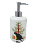 Ojos Azules Cat Christmas Ceramic Soap Dispenser , Empty Refillable Hand Soap Pump Bottle for Bathroom Kitchen