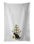Ojos Azules Cat Christmas Kitchen Towel Set of 2 White Dish Towels Decorative Bathroom Hand towel for Hand, Face, Hair, Yoga, Tea, Dishcloth, 19 X 28", White