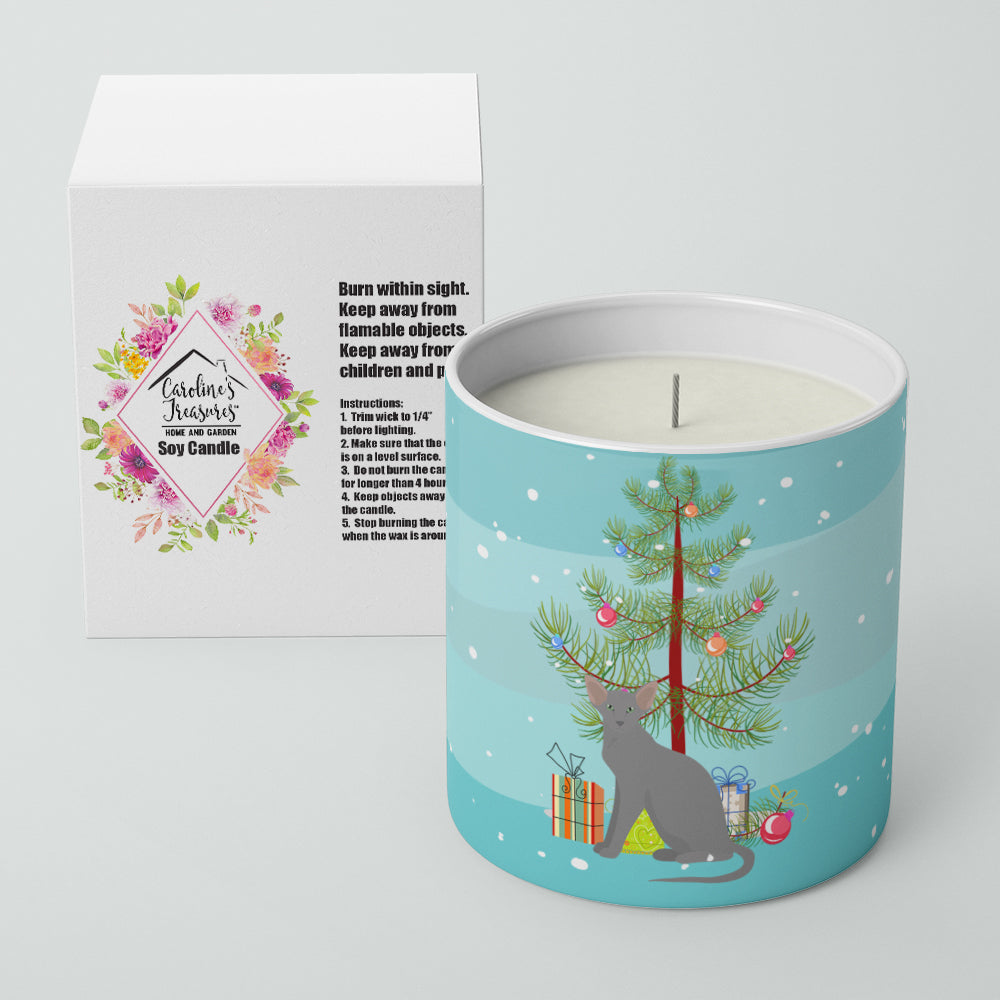 Oriental Shorthair Cat Christmas Decorative Soy Candle Nature Soy Wax Essential Oil Home Decor Ideal for Bedroom Kitchen Bath Office Gift, 10 oz