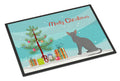 Oriental Shorthair Cat Christmas Doormat Indoor Outdoor 18H X 27W Front Door Mat Rugs for Entryway, Non Slip Washable