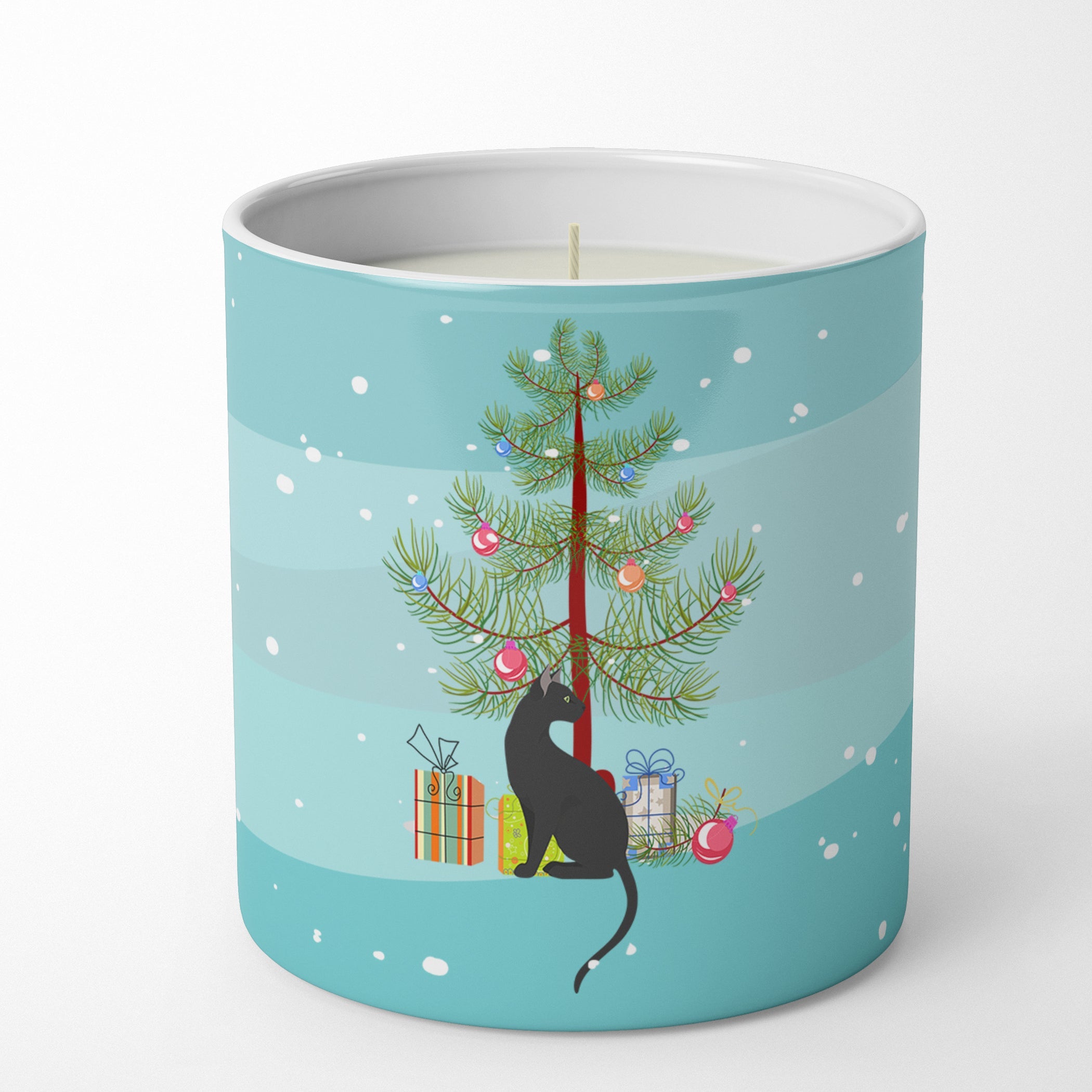 Pantherette Cat Christmas Decorative Soy Candle Nature Soy Wax Essential Oil Home Decor Ideal for Bedroom Kitchen Bath Office Gift, 10 oz