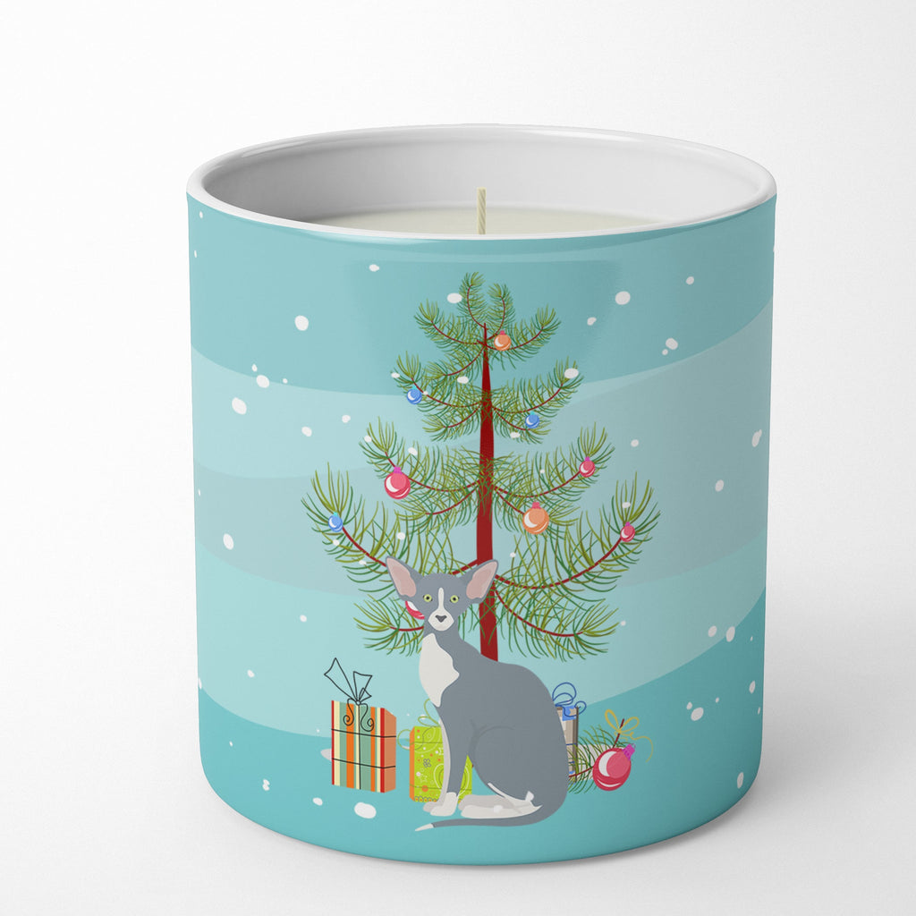 Peterbald Cat Merry Christmas Decorative Soy Candle Nature Soy Wax Essential Oil Home Decor Ideal for Bedroom Kitchen Bath Office Gift, 10 oz
