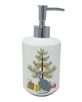 Peterbald Cat Merry Christmas Ceramic Soap Dispenser , Empty Refillable Hand Soap Pump Bottle for Bathroom Kitchen