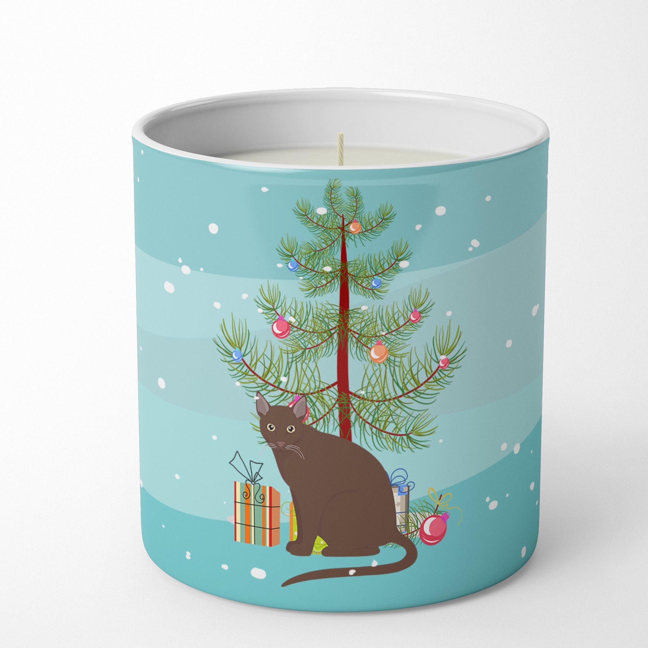 Raas Cat Christmas Decorative Soy Candle Nature Soy Wax Essential Oil Home Decor Ideal for Bedroom Kitchen Bath Office Gift, 10 oz