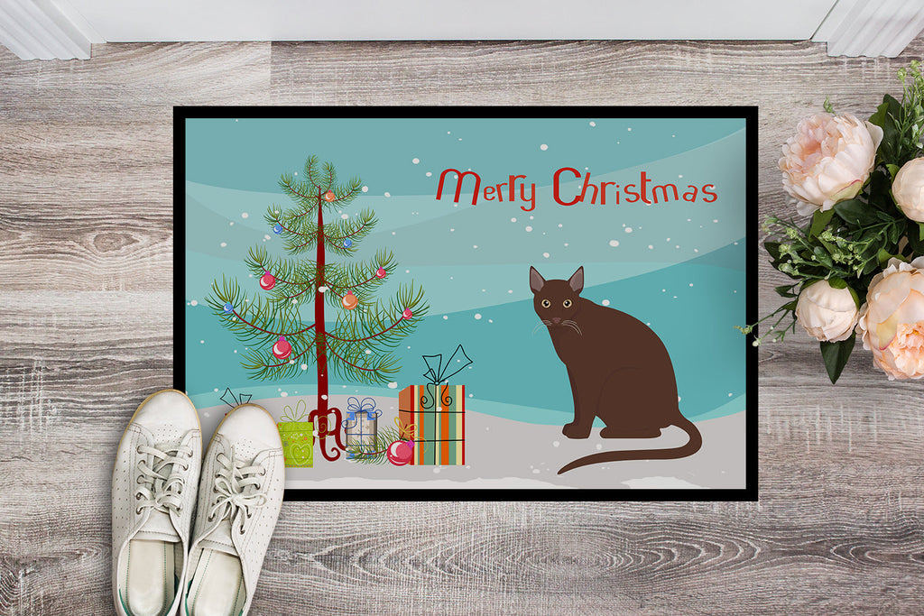 Raas Cat Christmas Doormat Indoor Outdoor 24H X 36W Front Door Mat Rugs for Entryway, Non Slip Washable Low Pile,