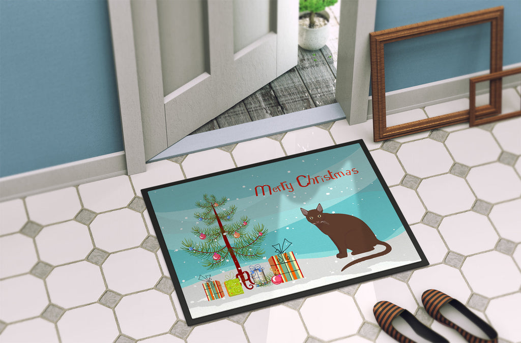 Raas Cat Christmas Doormat Indoor Outdoor 18H X 27W Front Door Mat Rugs for Entryway, Non Slip Washable
