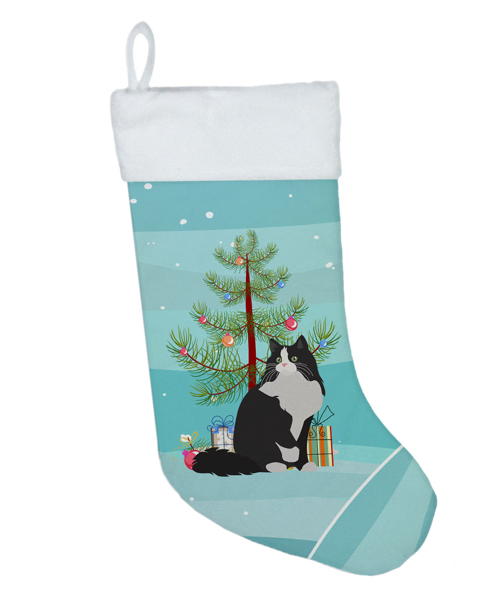 Ragamuffin Cat  Christmas Holiday Stocking Double-Sided Print, Polyester Suede,11x18, Made in USA