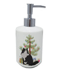 Ragamuffin Cat  Christmas Ceramic Soap Dispenser , Empty Refillable Hand Soap Pump Bottle for Bathroom Kitchen