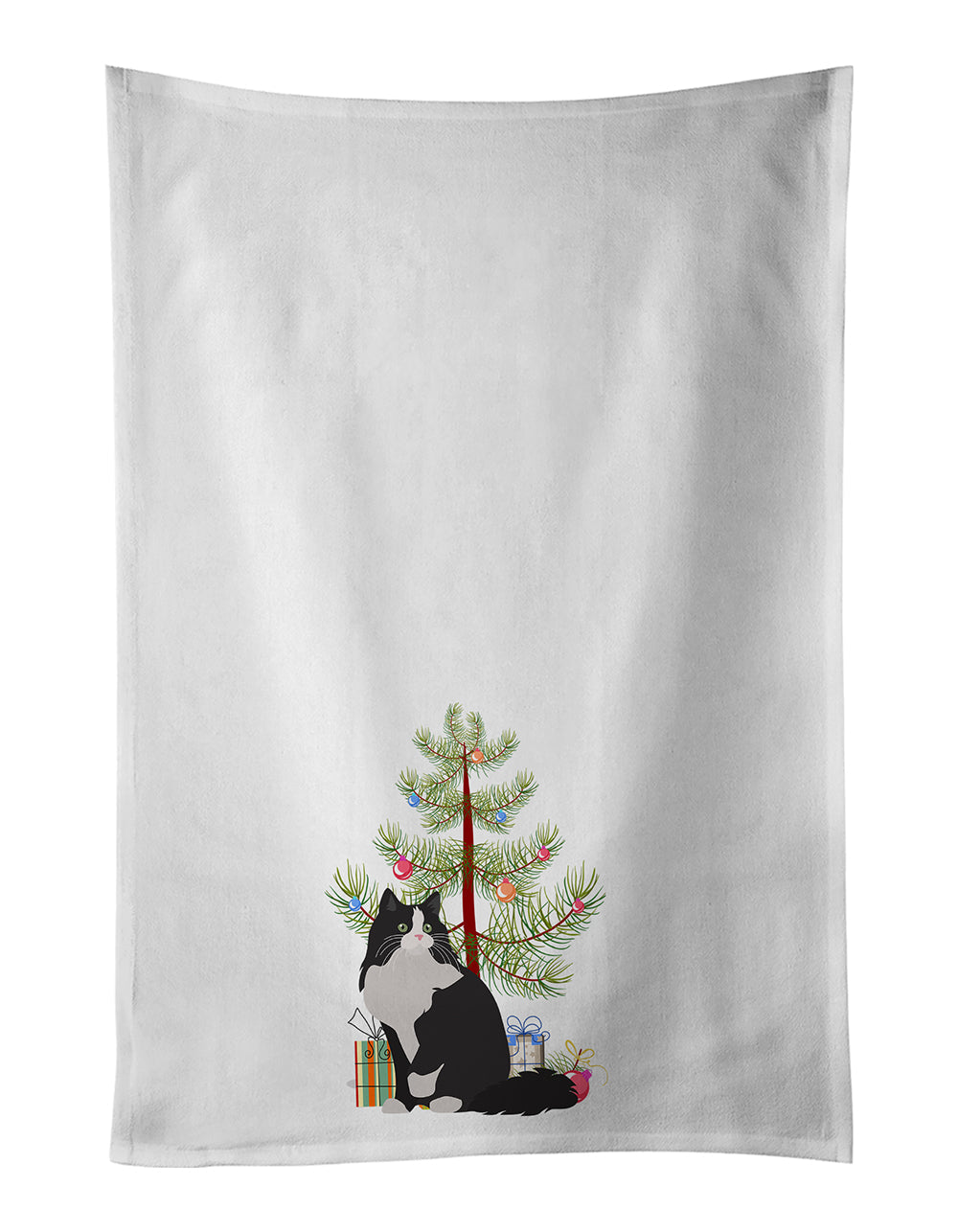 Ragamuffin Cat  Christmas Kitchen Towel Set of 2 White Dish Towels Decorative Bathroom Hand towel for Hand, Face, Hair, Yoga, Tea, Dishcloth, 19 X 28", White