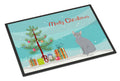 Russian Blue Cat Christmas Doormat Indoor Outdoor 18H X 27W Front Door Mat Rugs for Entryway, Non Slip Washable
