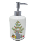 Russian Blue Cat Christmas Ceramic Soap Dispenser , Empty Refillable Hand Soap Pump Bottle for Bathroom Kitchen
