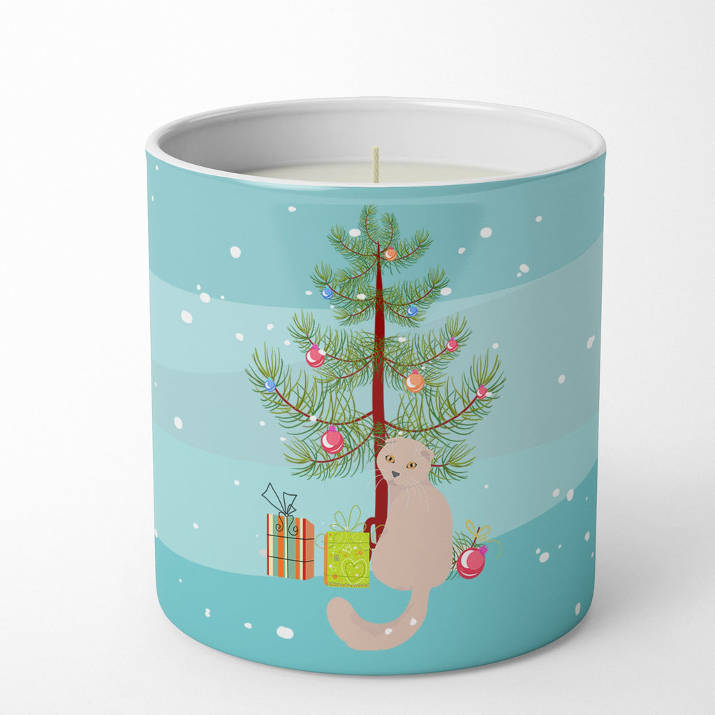Scottish Fold Cat Christmas Decorative Soy Candle Nature Soy Wax Essential Oil Home Decor Ideal for Bedroom Kitchen Bath Office Gift, 10 oz