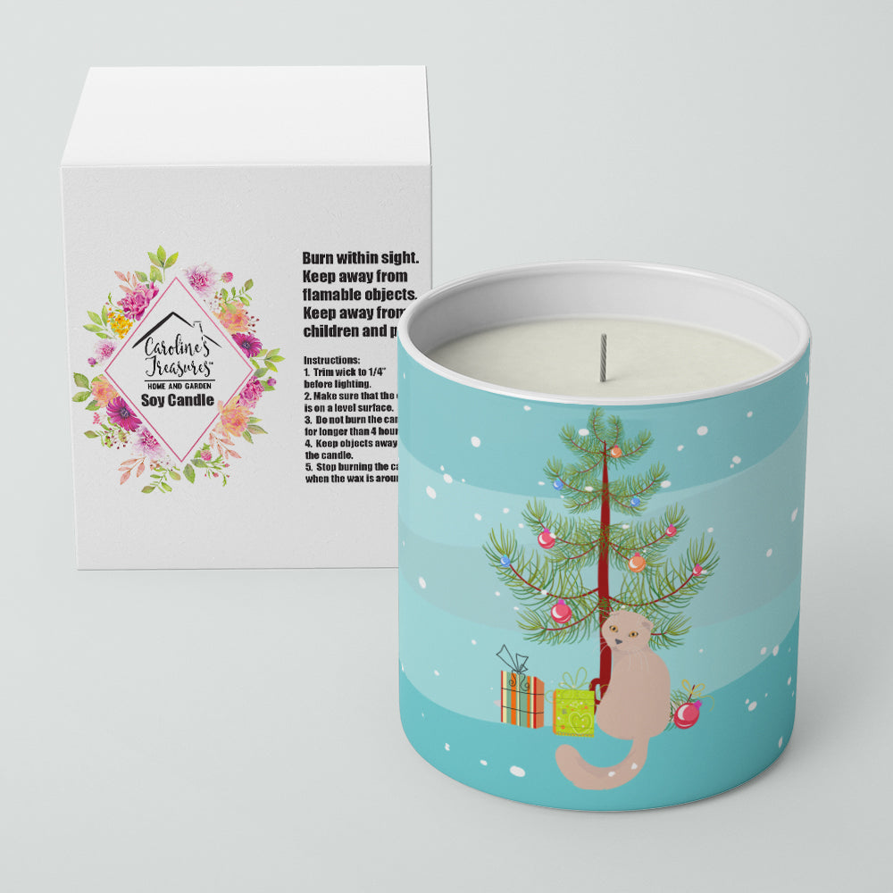 Scottish Fold Cat Christmas Decorative Soy Candle Nature Soy Wax Essential Oil Home Decor Ideal for Bedroom Kitchen Bath Office Gift, 10 oz