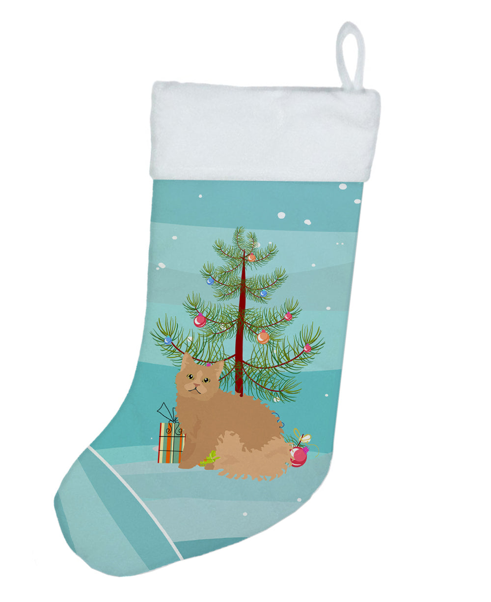 Selkirk Rex Cat Christmas Holiday Stocking Double-Sided Print, Polyester Suede,11x18, Made in USA