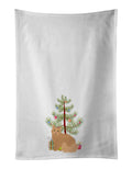 Selkirk Rex Cat Christmas Kitchen Towel Set of 2 White Dish Towels Decorative Bathroom Hand towel for Hand, Face, Hair, Yoga, Tea, Dishcloth, 19 X 28", White