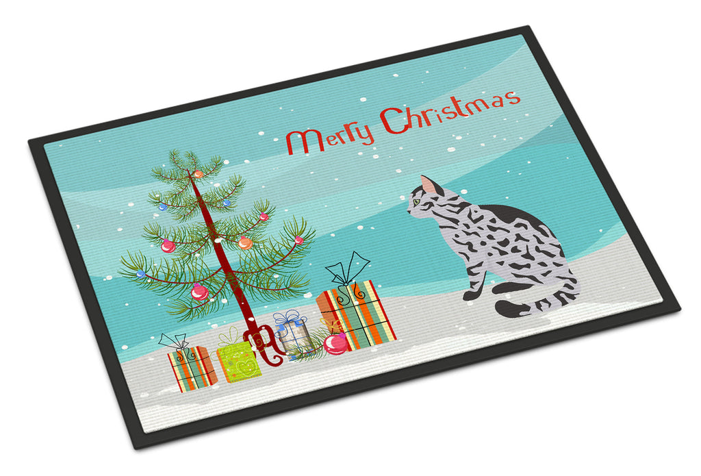 Serengeti Cat Christmas Doormat Indoor Outdoor 24H X 36W Front Door Mat Rugs for Entryway, Non Slip Washable Low Pile,