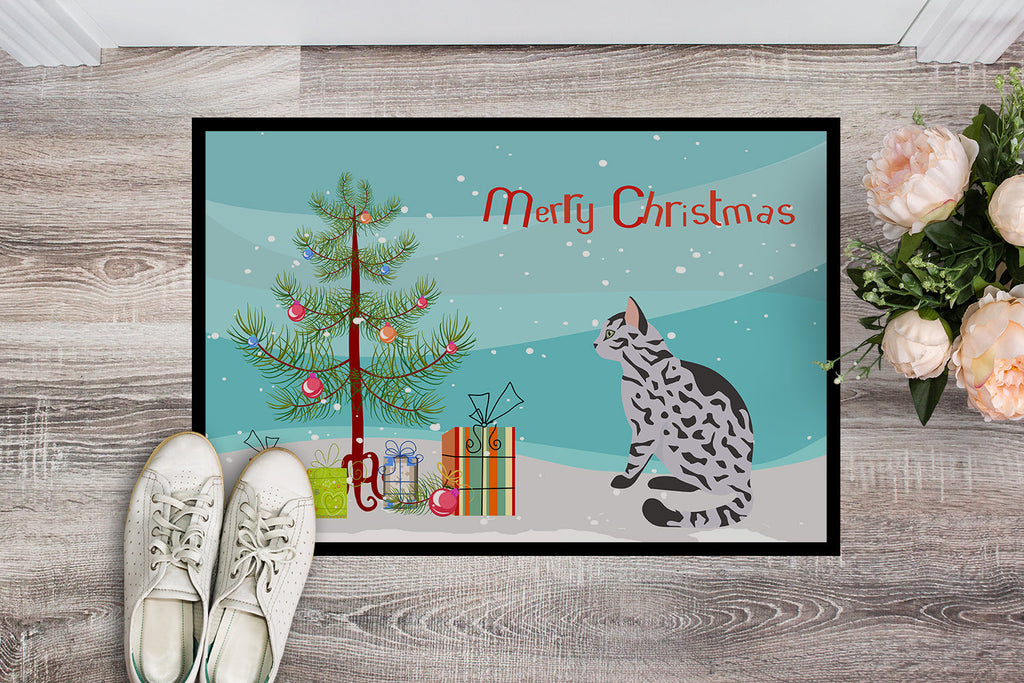 Serengeti Cat Christmas Doormat Indoor Outdoor 24H X 36W Front Door Mat Rugs for Entryway, Non Slip Washable Low Pile,