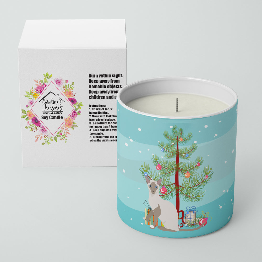 Siamese Modern Cat Christmas Decorative Soy Candle Nature Soy Wax Essential Oil Home Decor Ideal for Bedroom Kitchen Bath Office Gift, 10 oz