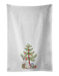 Siamese Modern Cat Christmas Kitchen Towel Set of 2 White Dish Towels Decorative Bathroom Hand towel for Hand, Face, Hair, Yoga, Tea, Dishcloth, 19 X 28", White