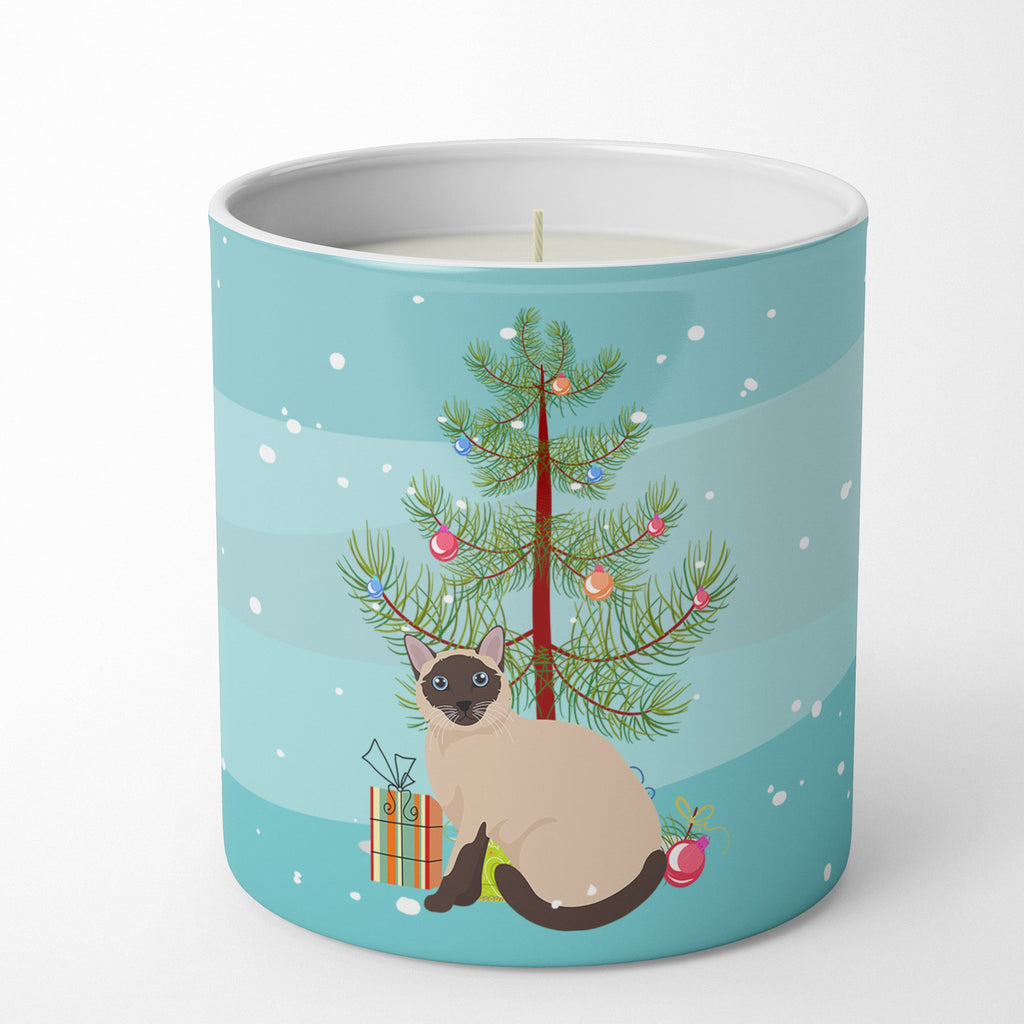 Siamese Traditional Cat Christmas Decorative Soy Candle Nature Soy Wax Essential Oil Home Decor Ideal for Bedroom Kitchen Bath Office Gift, 10 oz
