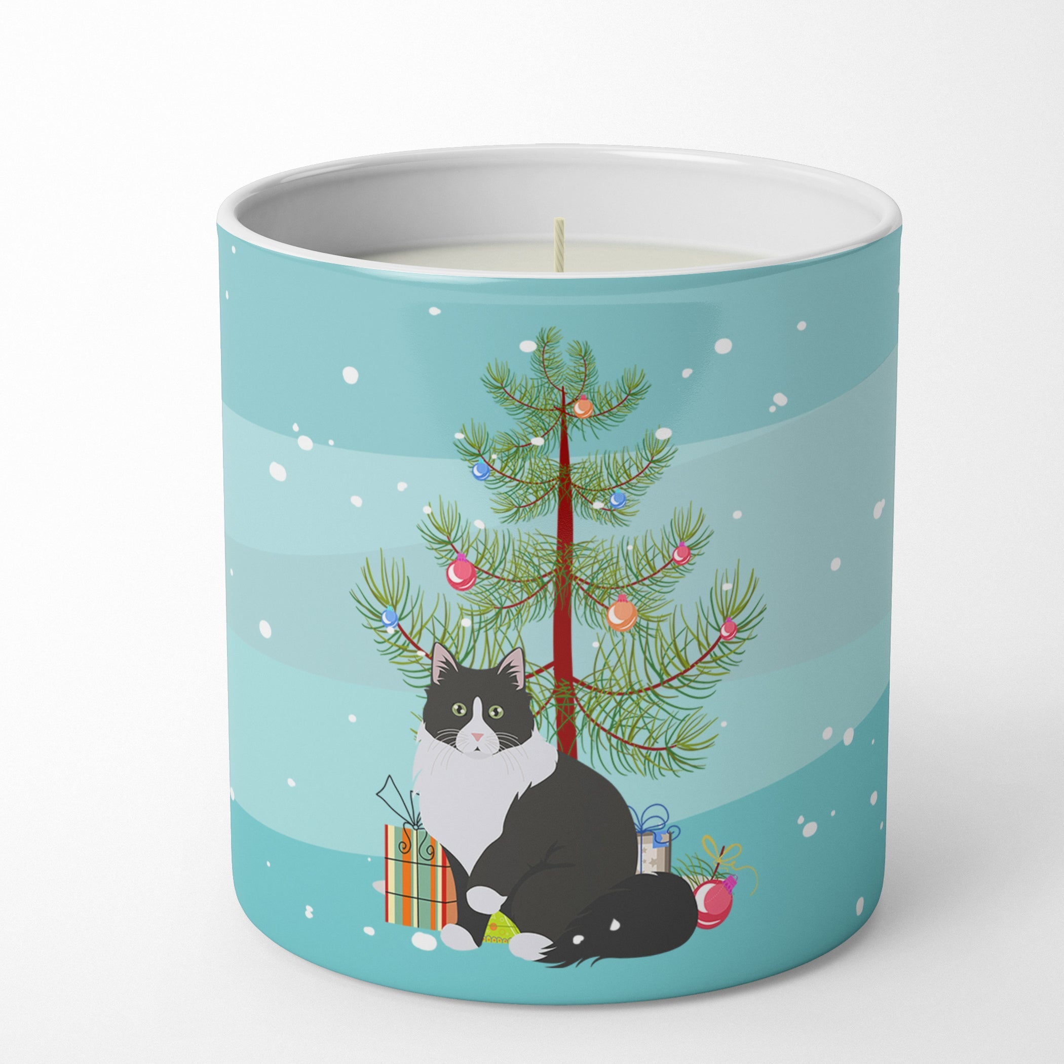 Siberian Forest Cat Christmas Decorative Soy Candle Nature Soy Wax Essential Oil Home Decor Ideal for Bedroom Kitchen Bath Office Gift, 10 oz