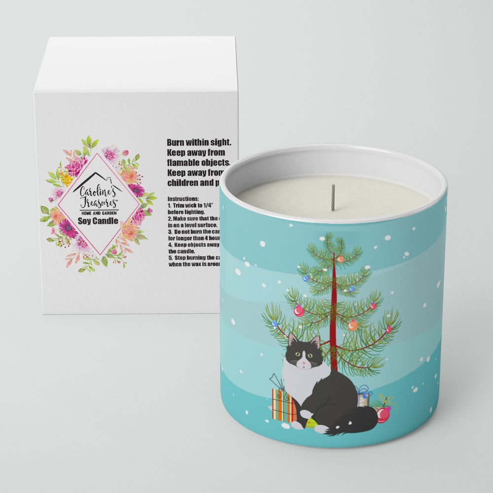 Siberian Forest Cat Christmas Decorative Soy Candle Nature Soy Wax Essential Oil Home Decor Ideal for Bedroom Kitchen Bath Office Gift, 10 oz