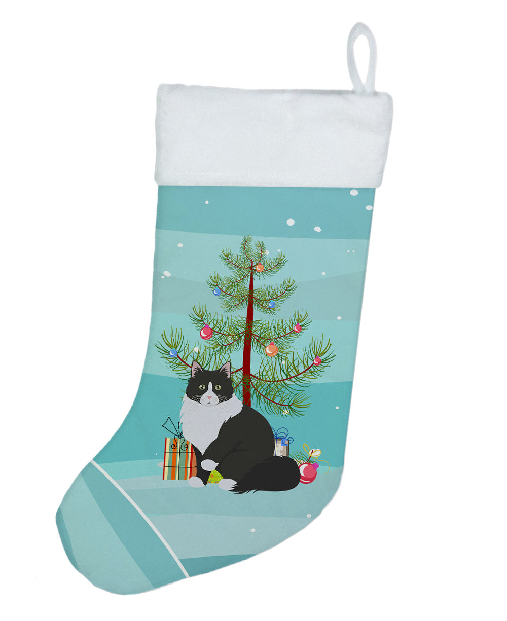 Siberian Forest Cat Christmas Holiday Stocking Double-Sided Print, Polyester Suede,11x18, Made in USA